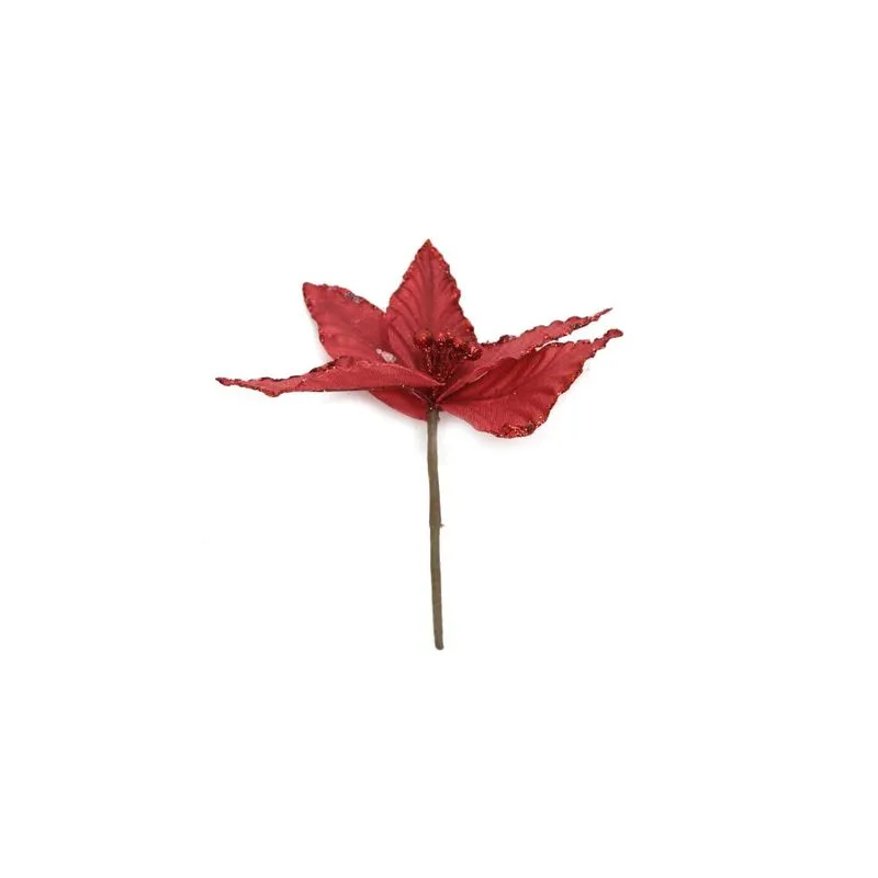 Enfeite de Natal Flor Bico Chic Vermelho 20cm