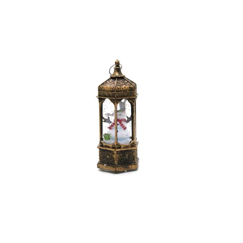 Lanterna de Natal Decorada Le com Led 6,3x6,3x14cm - Item Sortido