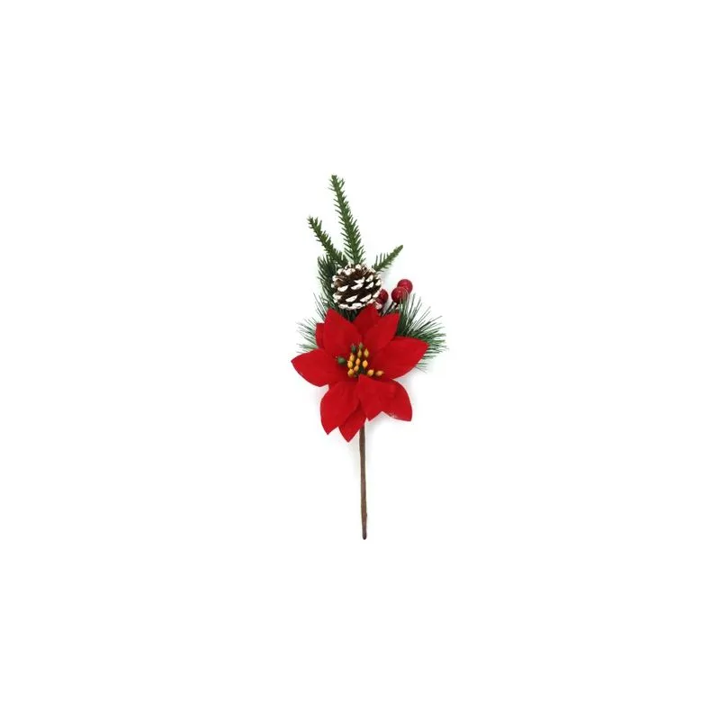Enfeite de Natal Pick Flor Le Vermelha 21cm