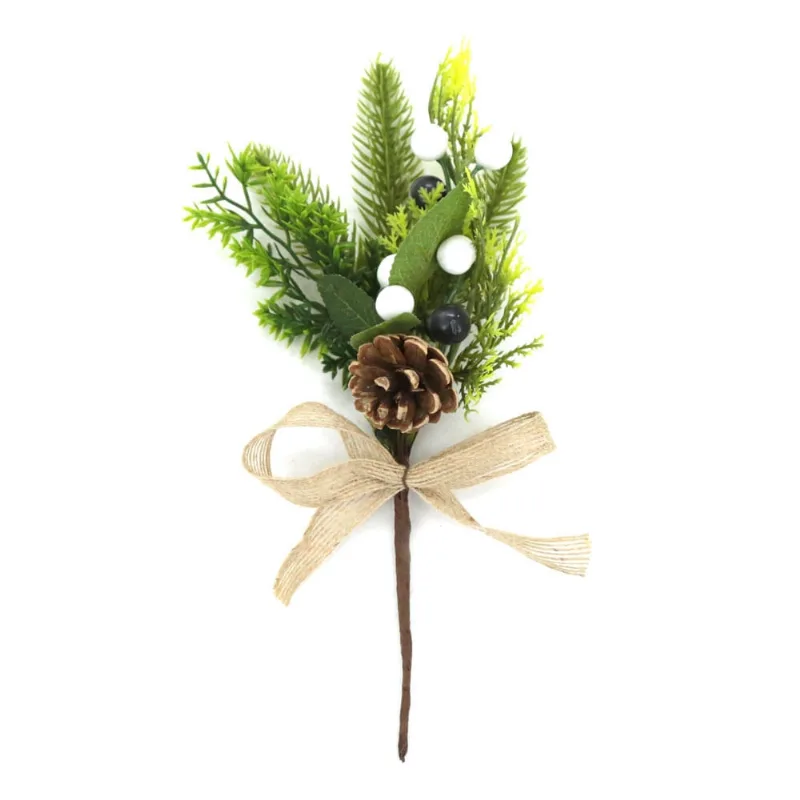 Enfeite de Natal Pick Pinha Rattan Le 21cm UNICA