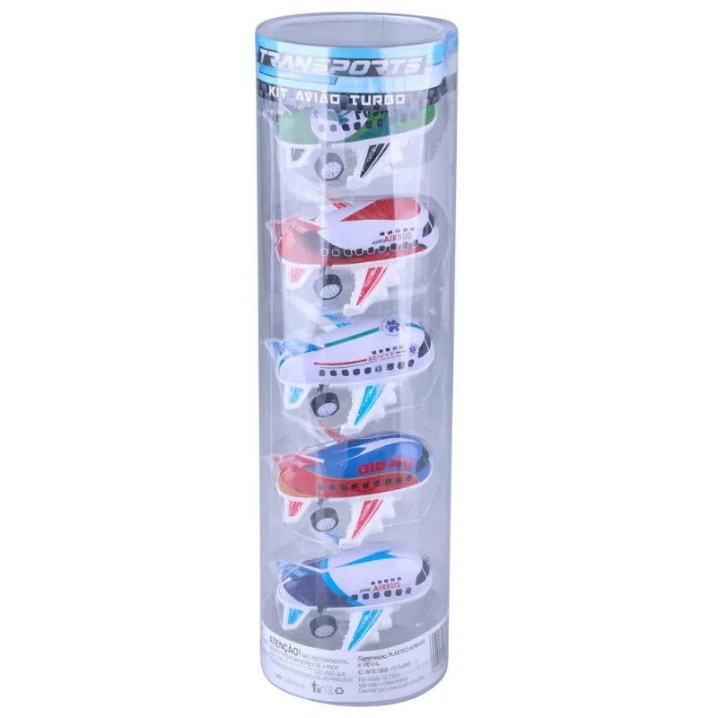 Kit Avião Turbo com 5 Unidades Play&Fun