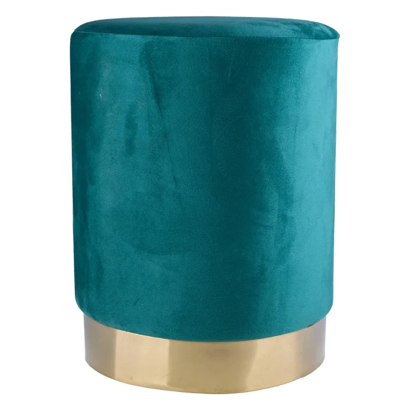 Puff Redondo Cazza Soho 35cm Suede Verde