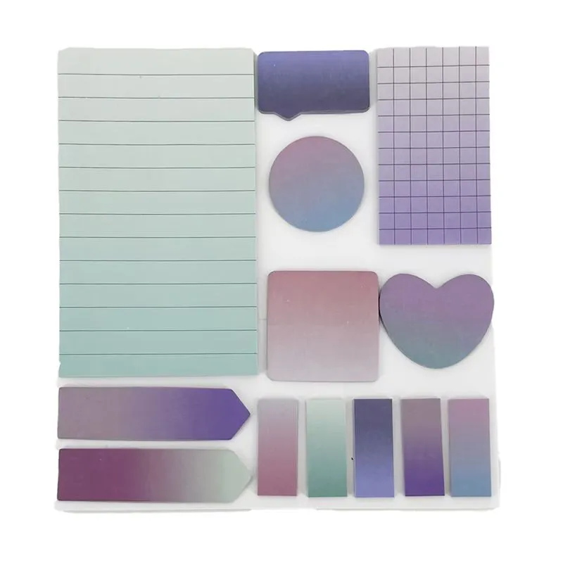 Kit Bloco Adesivo 13 peças 260 Folhas Gradient CV244924 Loffice