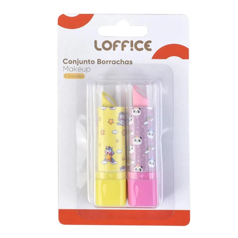 Conjunto de Borracha com 2 Unidades Loffice Sortido