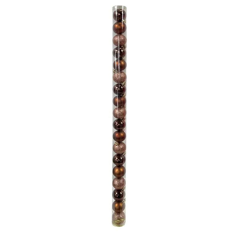Tubo Bola Natal 4cm c 18 Unidades Marrom Cazza CV255370