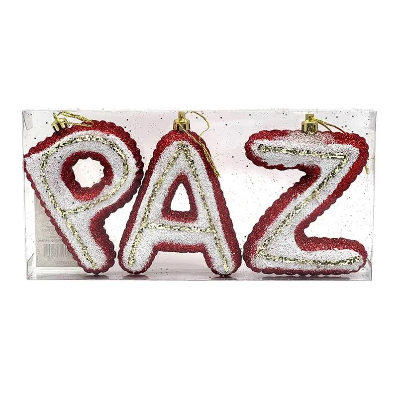 Kit Enfeite Paz 3un 10cm Cazza Cv265722