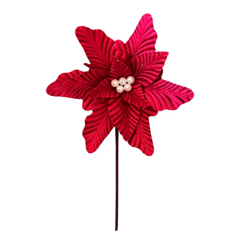 Flor Veludo 25cm Cazza Vermelho Cv265765 Flor Veludo 25cm Vm Cazza Cv265765