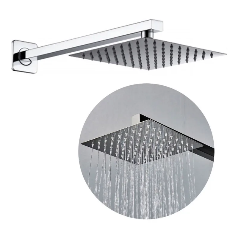 Ducha Chuveiro 20x20 Cromado Luxo Metal Braço 40cm Solar Gás Brinovar