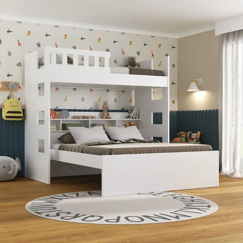 Beliche Family Queen com Nichos 100% MDF Branco Branco