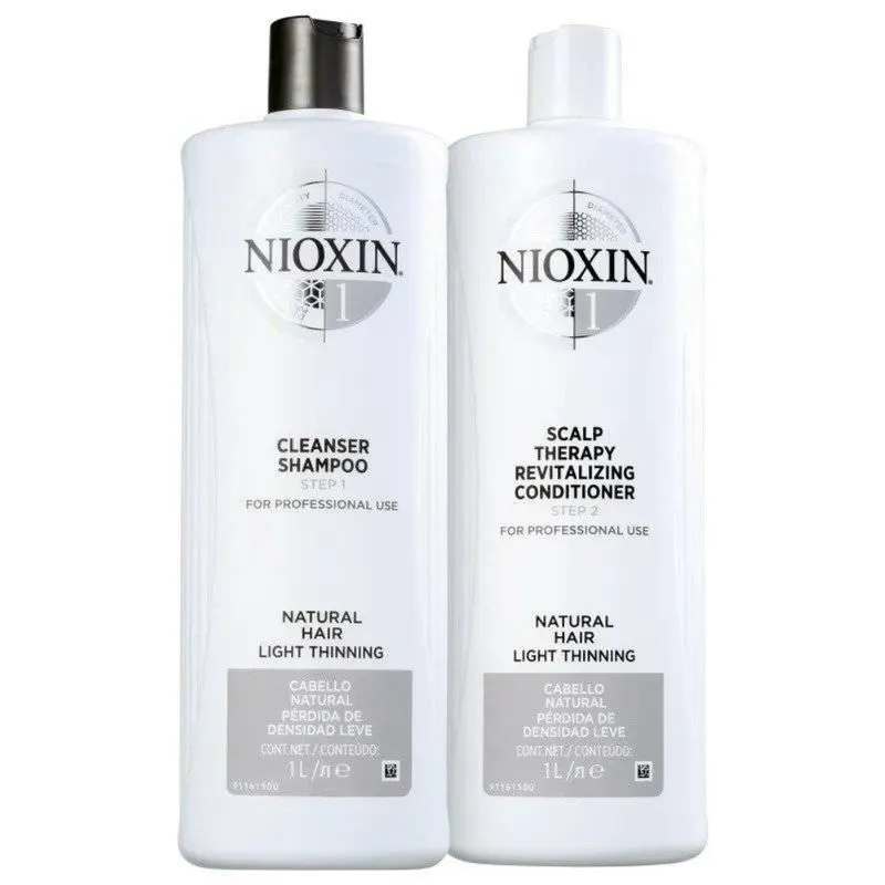 Kit Nioxin Hair System Shampoo 1000ml e Condicionador 1000ml