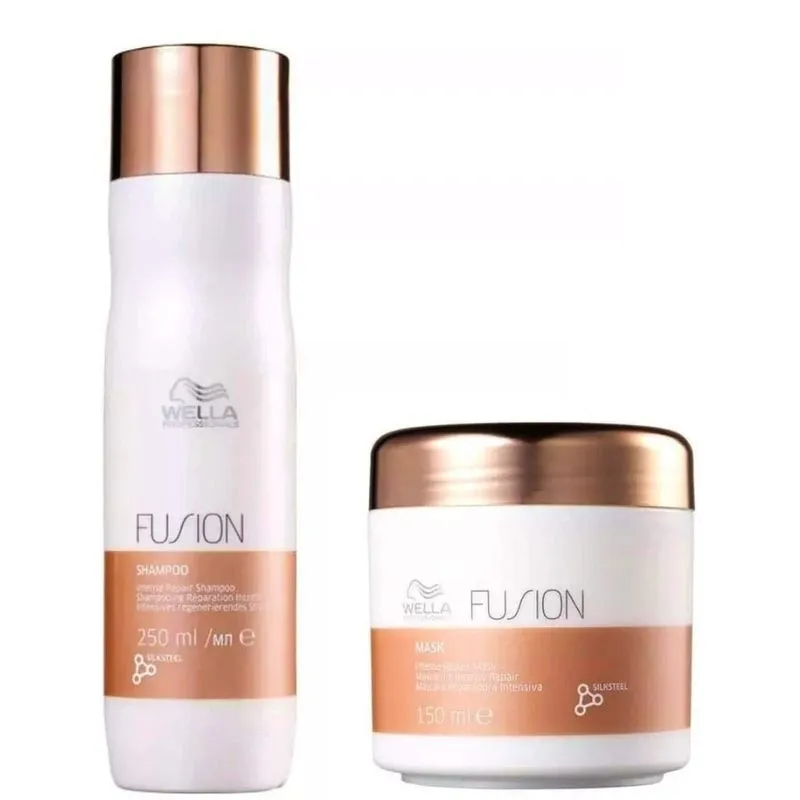 Kit Wella Fusion Intense Shampoo 250Ml + Máscara 150Ml