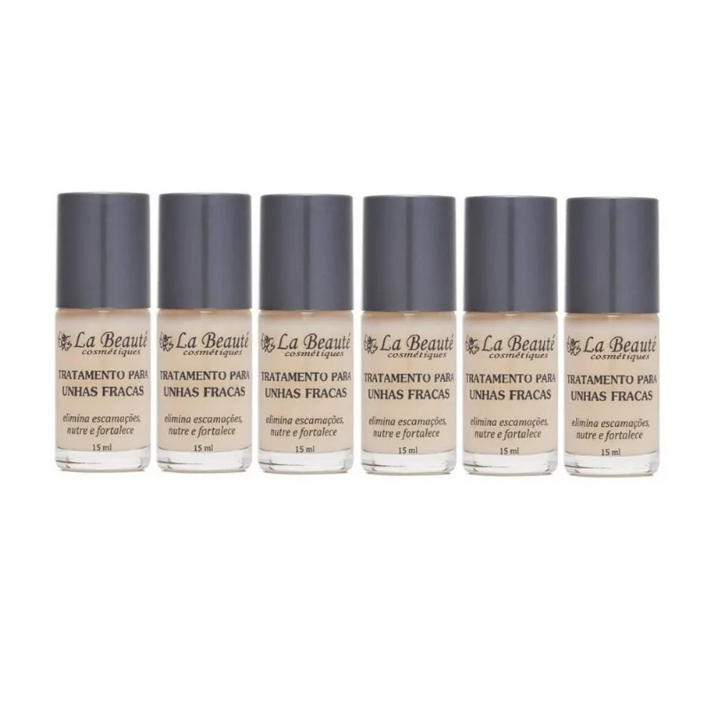 Base La Beauté Para Unhas Fracas 15ml - Kit Com 06 Unidades