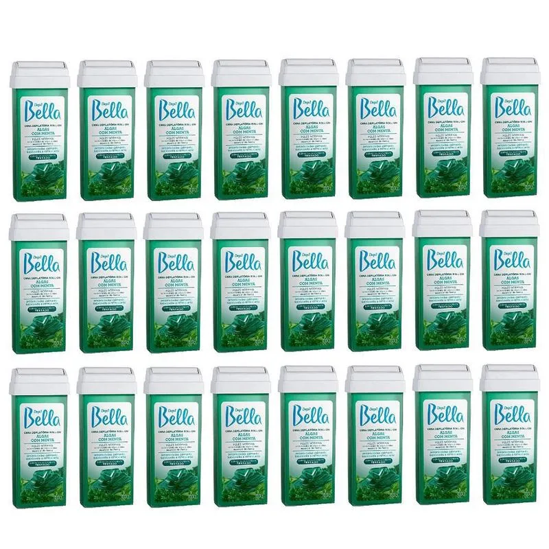 Refil Cera Depilatória Roll-On Depil Bella Algas Menta 24Un