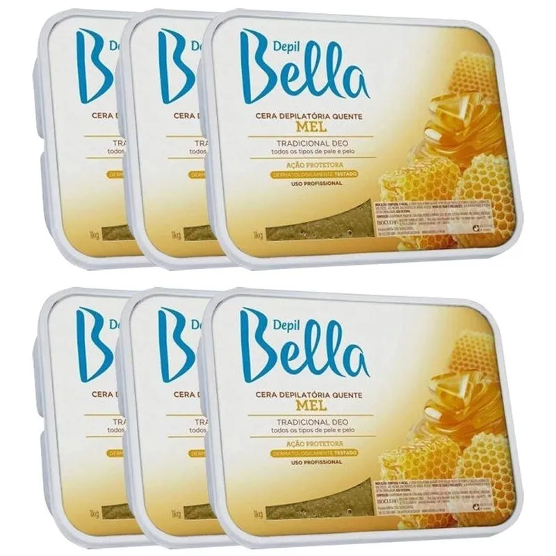 Cera Quente Em Barra Depil Bella 1kg - Mel 06 Unidades