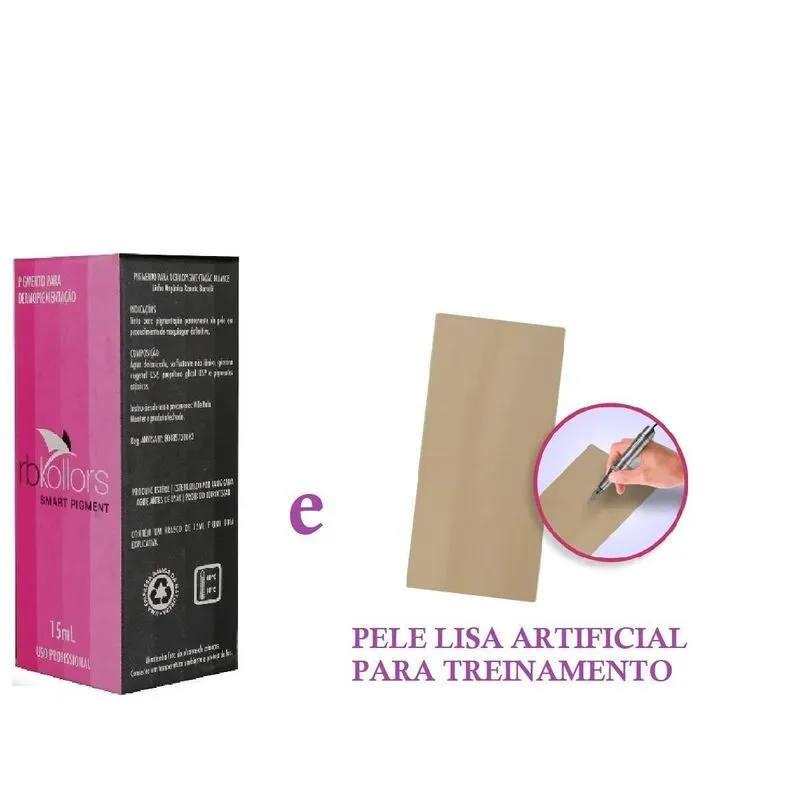 Kit Pigmento Rb Kollors 15ml + Pele Artificial Dermocamp