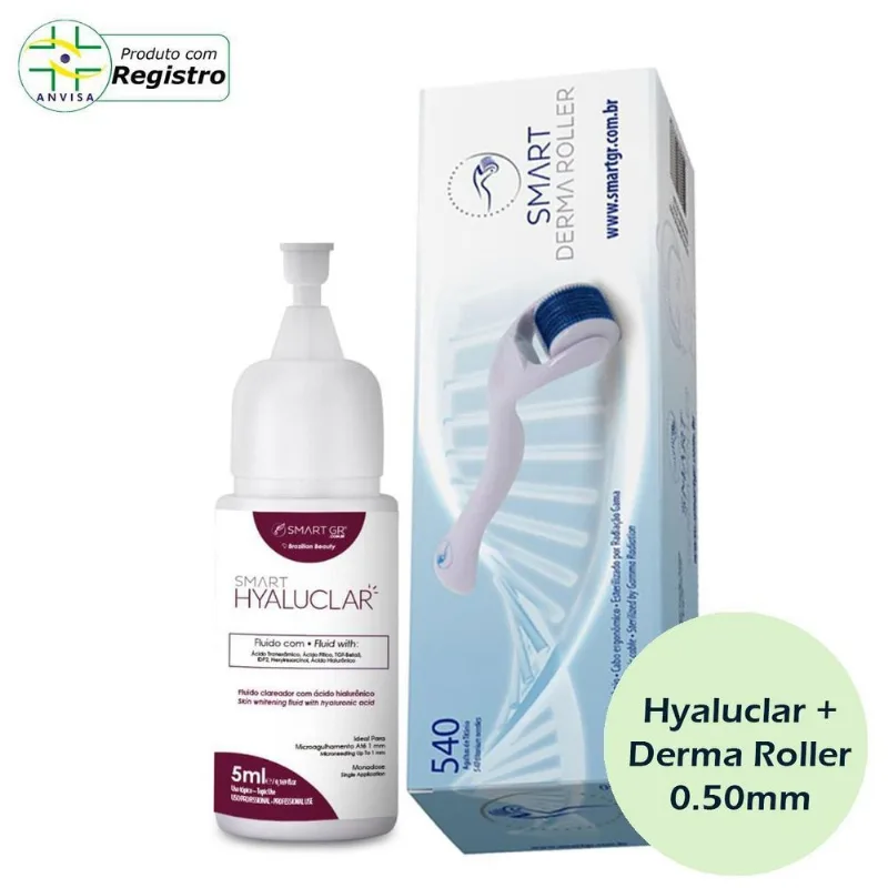Kit Smart Gr Hyaluclar 5ml + 1 Derma Roller De 0,50mm