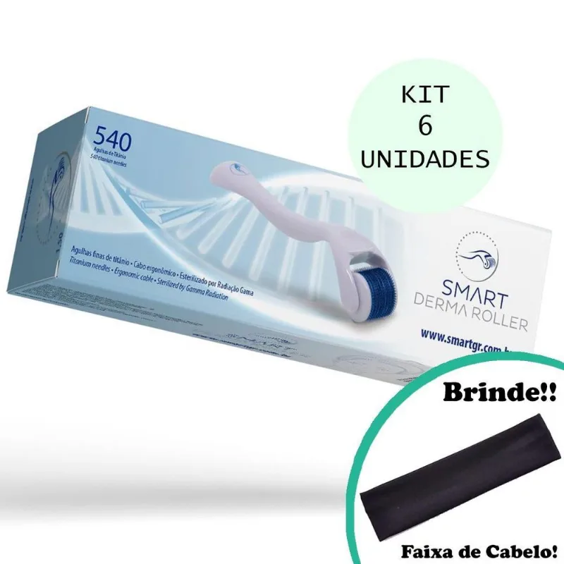 Derma Roller Smart Gr 0.25mm Com 540 Agulhas - 6 Unidades