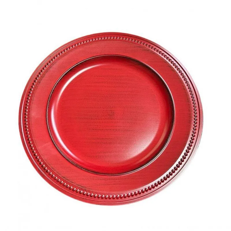 Jogo 12 Sousplat Vintage 33 Cm Vermelho - Paramount
