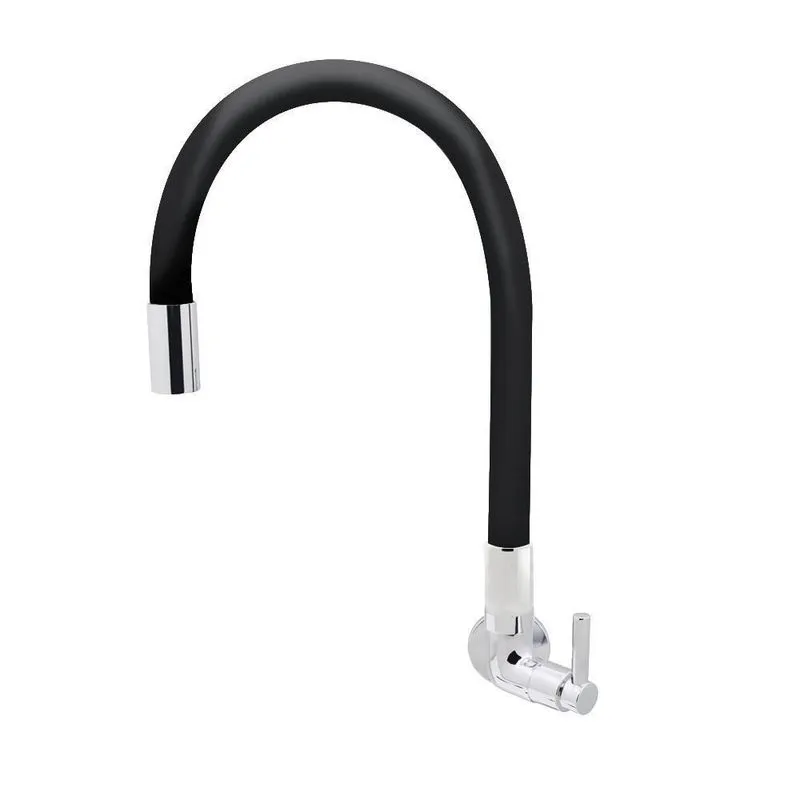 Torneira Cozinha Parede Gourmet Flexível Preto Fosco 1/4v