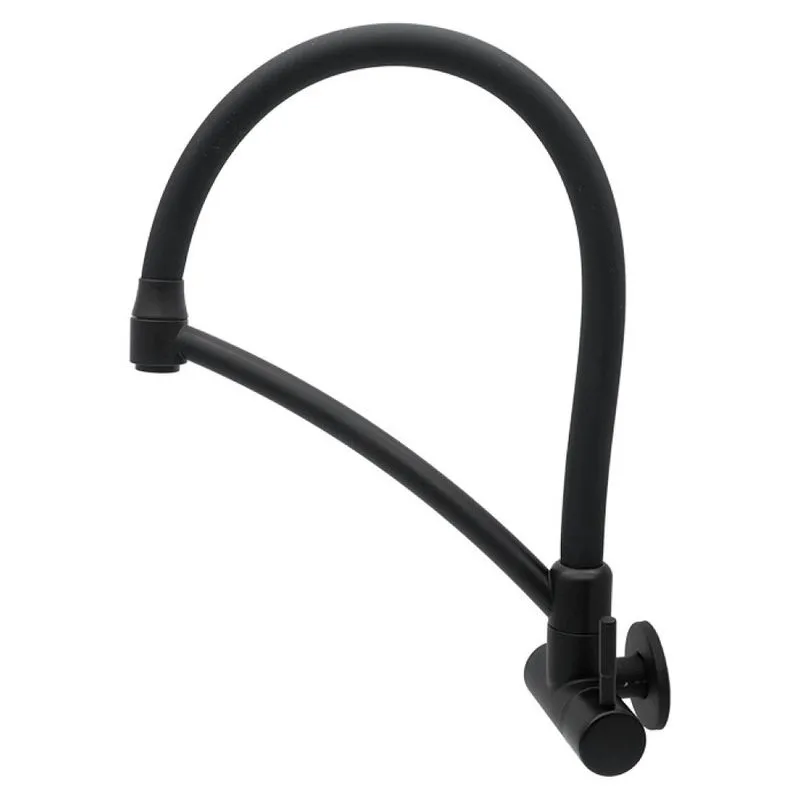 Torneira para Cozinha Parede Metal Bica Alta Preta Arcos 1/4V DN15 Bognar Torneira para Cozinha Parede Metal Bica Alta Preta Arcos 1/4V DN15