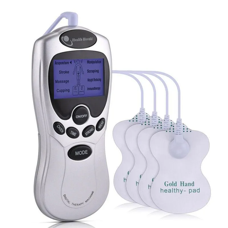 Aparelho Fisioterapia Massagem Pulso Elétrico Com 4 Eletrodo