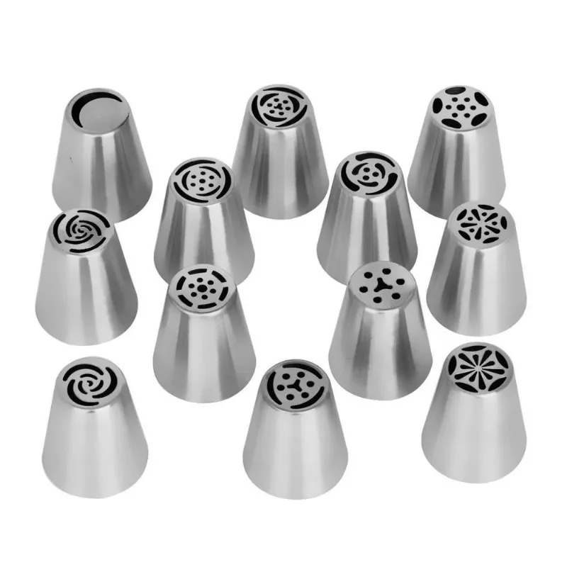 Kit Bicos Russo Inox 12 Peças Confeiteiro
