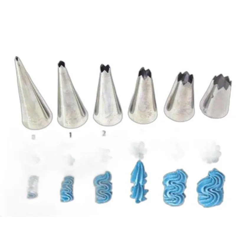 Kit Bicos Crespos Inox Para Decoração Bolos - 6 Peças