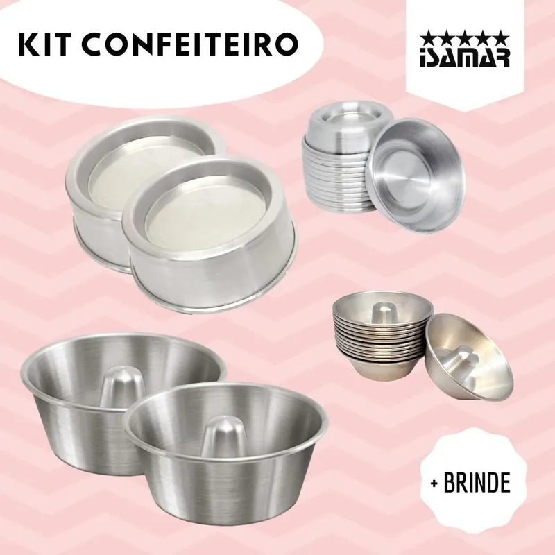Kit Confeiteiro Completo Ballerine + Forma Pudim Torta Suiça