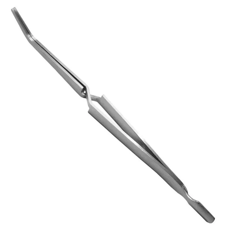 Pinça Espátula Curvatura Tipo C Profissional Em Aço Inox