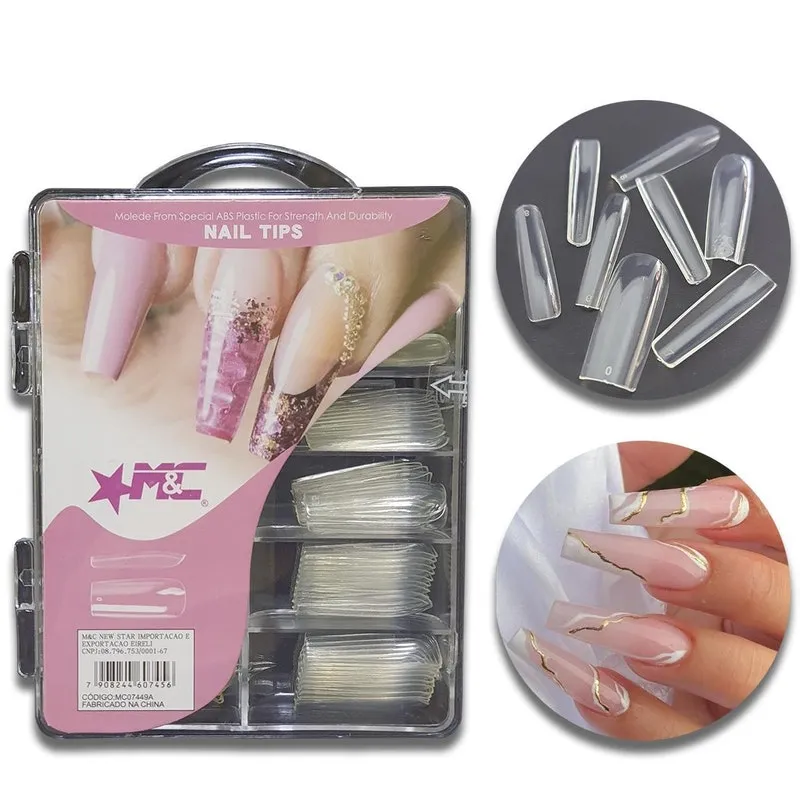 100 Unhas Postiças Realista Tradicional Nail Art Manicure