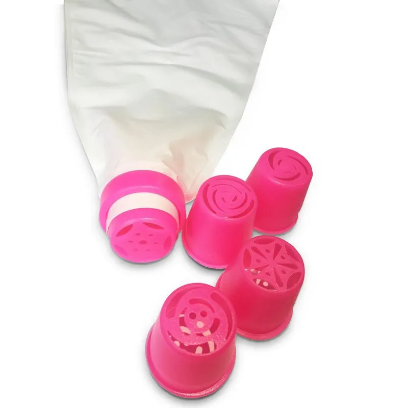 Saco Para Confeitar Em Silicone + Bico Russo 5 Peças
