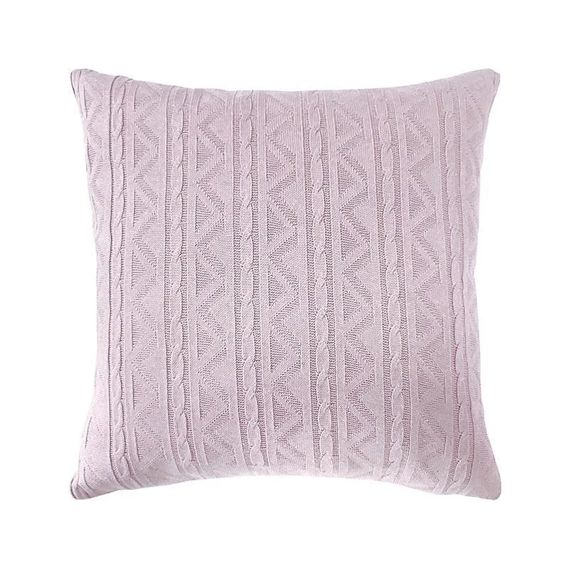 Capa De Almofada Vivain Tricô Duplada Rosa 50 X 50 Cm