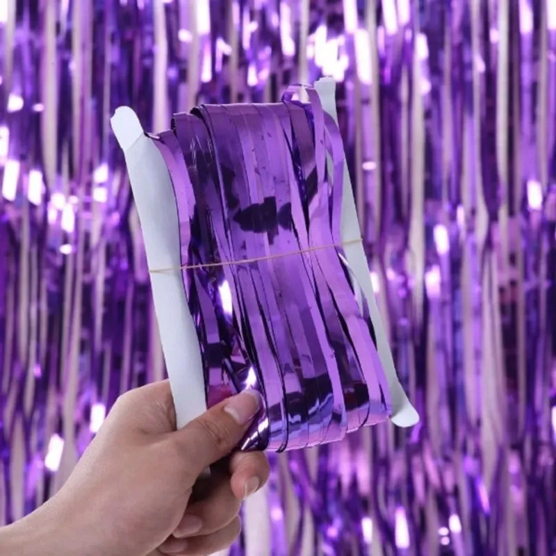 Cortina Metalizada Violeta 1,90cm X 1,00cm