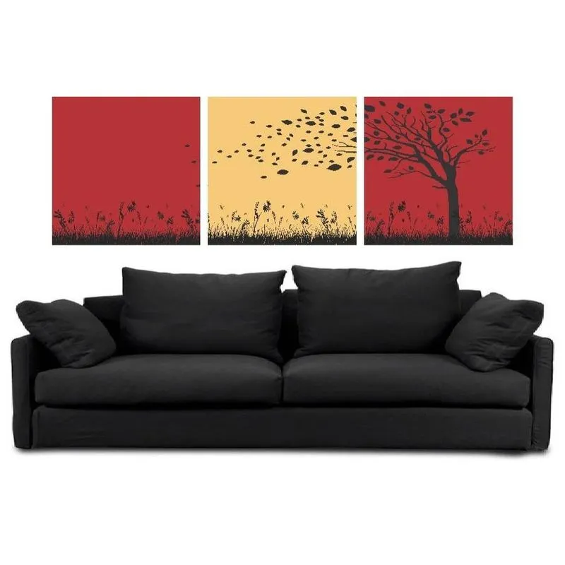 Kit 3 Quadros Árvores Moderno Decorativo 1