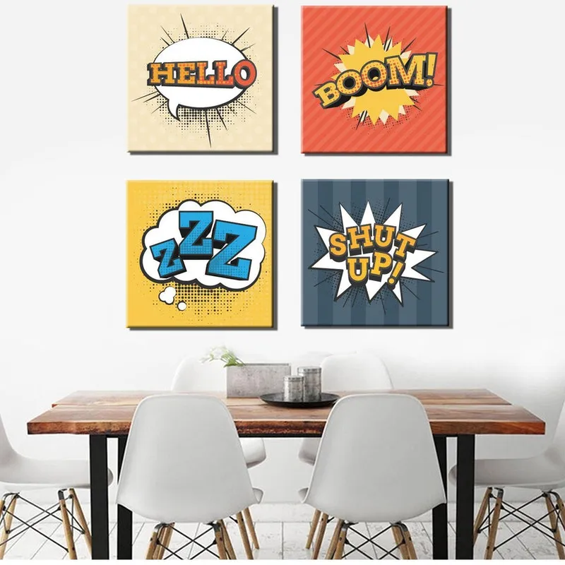 Quadros Decorativos Kit 4 Peças Geek Nerd Quarto Adolescente