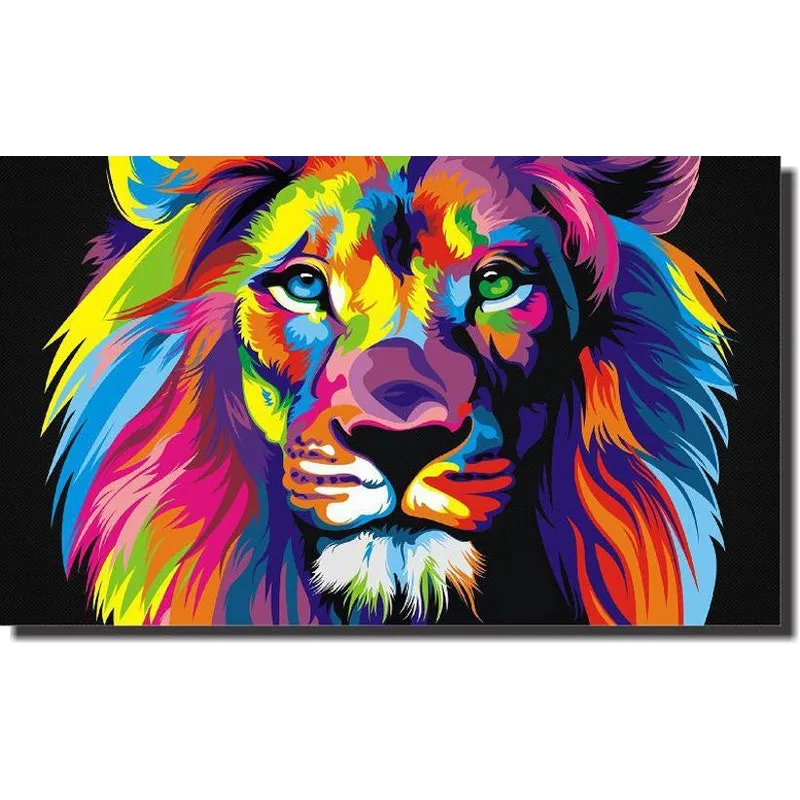 Quadro Decorativo Leão Moderno Para Sala 1 Peça
