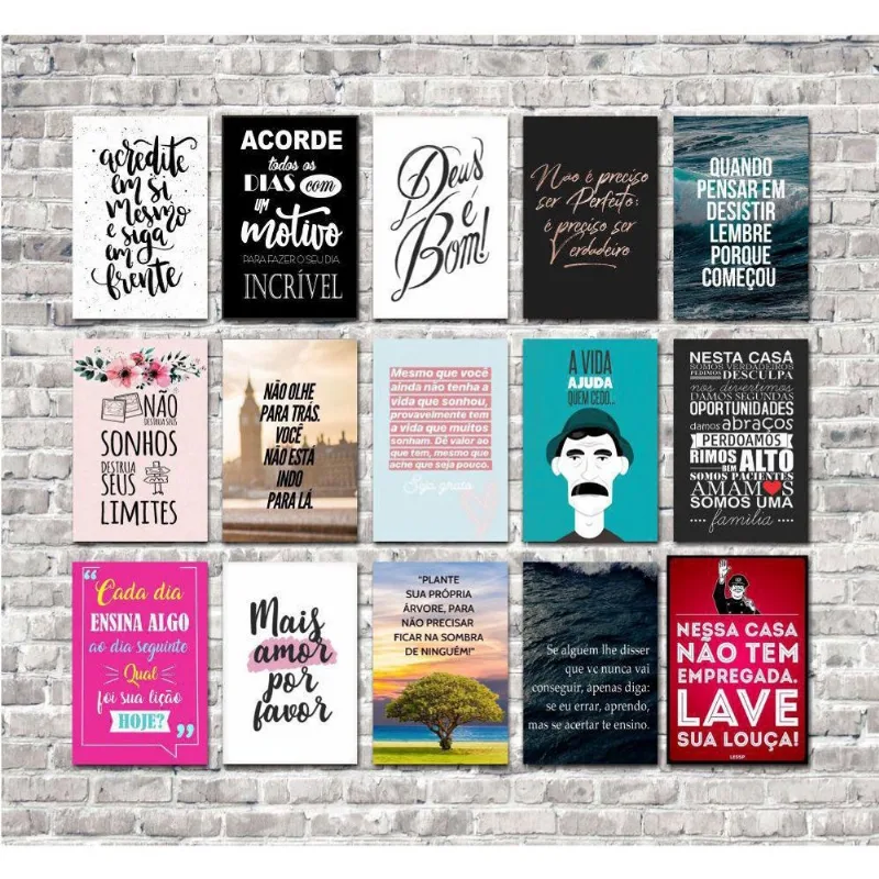 Kit 15 Placas 20X30 Decorativas No Mdf Adesivada Modelo 3