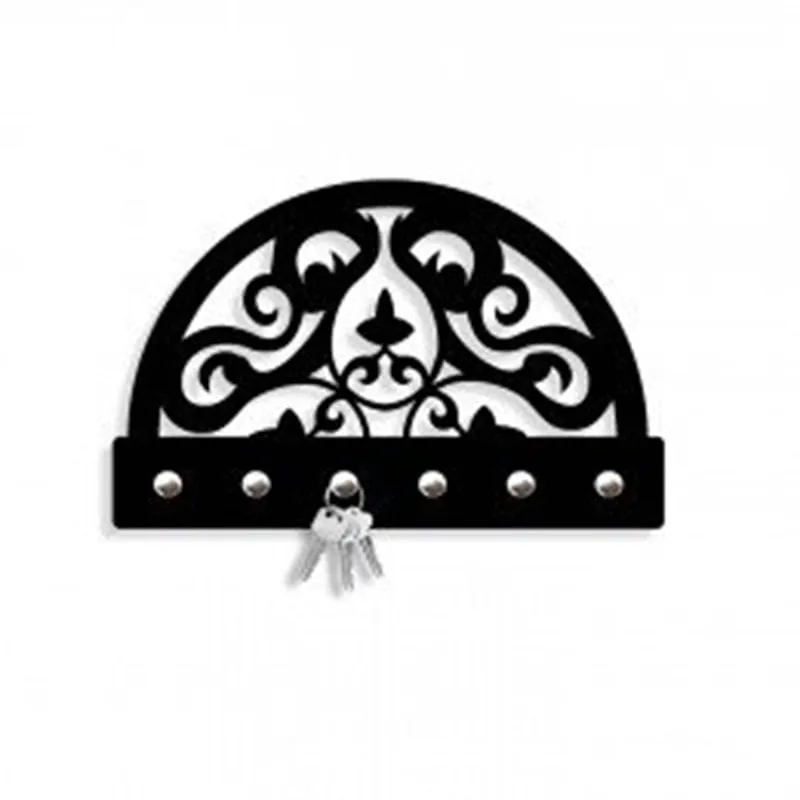 Porta Chaves Em Mdf 6 Mm Laminado Preto - Arabesco 01