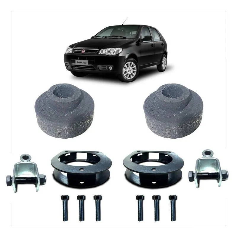 Kit Calço Mola Diant. 4cm Tras 3,5cm Elevar Palio Fire +prol