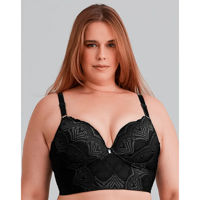 Sutiã Nayane Rodrigues Plus Size Corpete Bojo Aros Renda SP 06 0002 PT-Preto 52