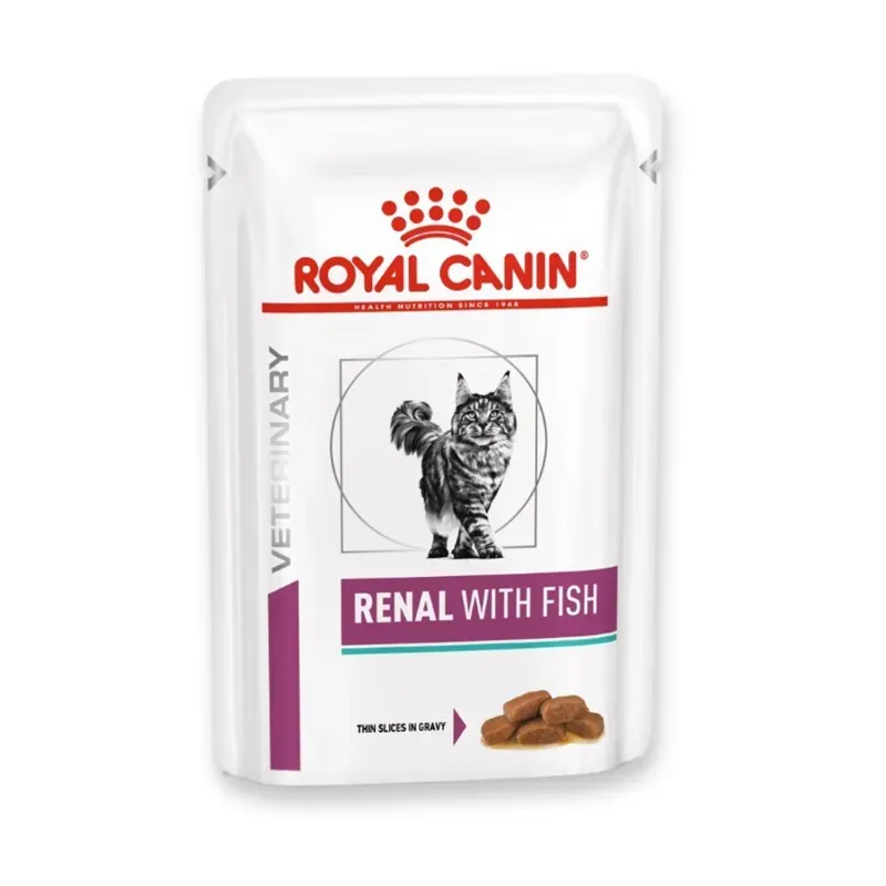 Ração Úmida Royal Canin Veterinary Diet Renal com Peixe para Gatos 85 g