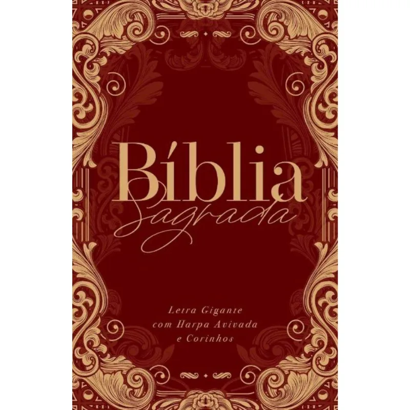 Bíblia Arc Ornamentos Vinho - Letra Gigante
