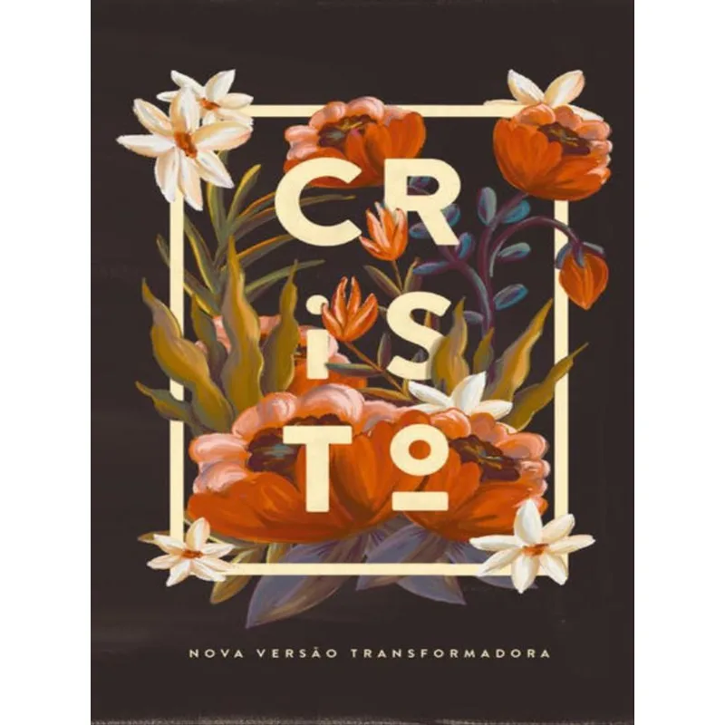 BÍBLIA NVT FLORES TROPICAIS CRISTO PRETA SLIM - LETRA MAIOR