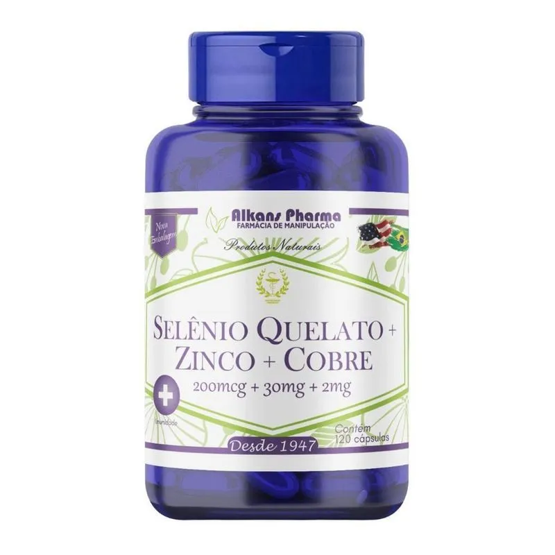 Selênio + Zinco + Cobre Quelatos 120 Cápsulas