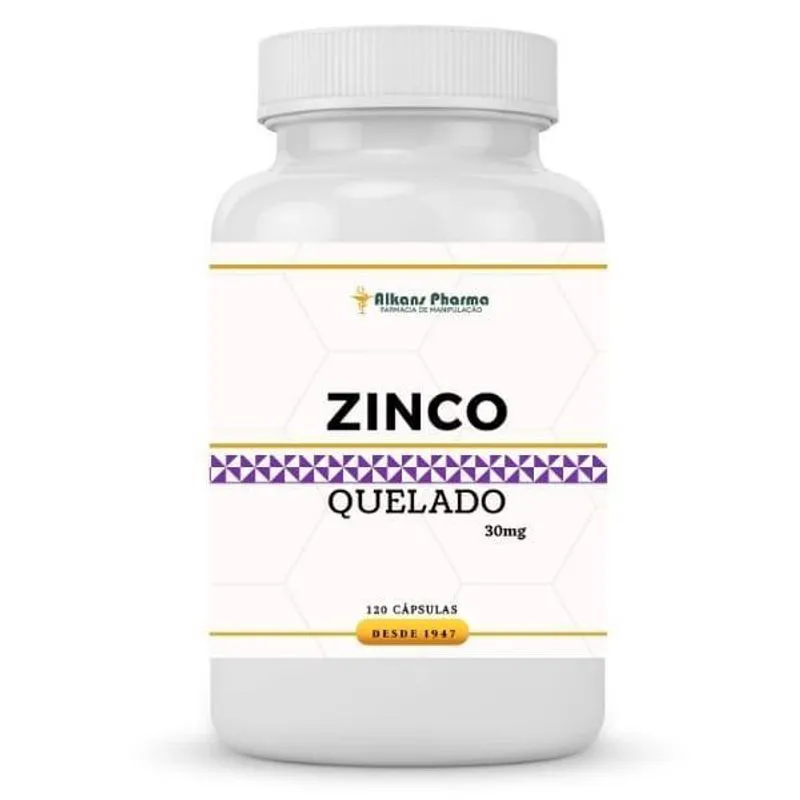 Zinco Quelato 30 Mg 120 Cápsulas - Alkans