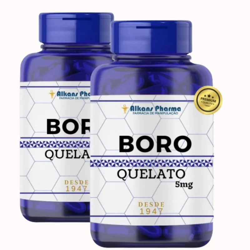 Combo 2 Potes De Boro Quelato 5 Mg 120 Cápsulas - Alkans