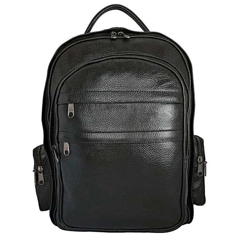 Mochila Grande De Couro Legítimo Para Notebook E Viagem