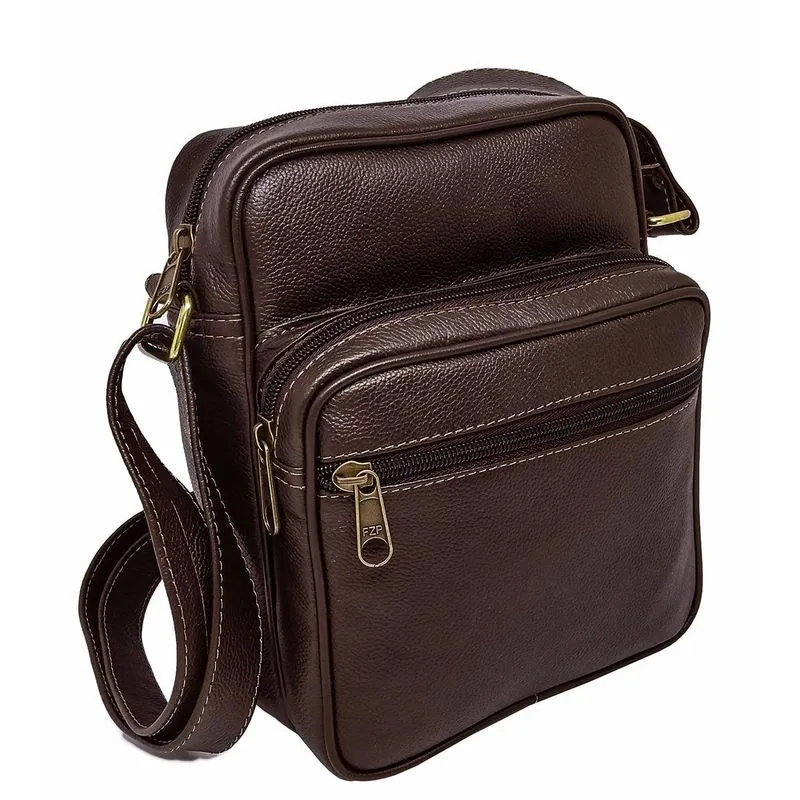 Bolsa Masculina Tiracolo Carteiro De Couro Legítimo Bovino