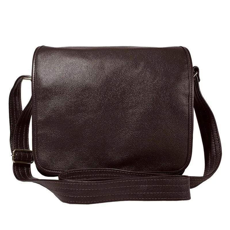 Bolsa Carteiro Masculina Tiracolo Feita De Couro Legítimo