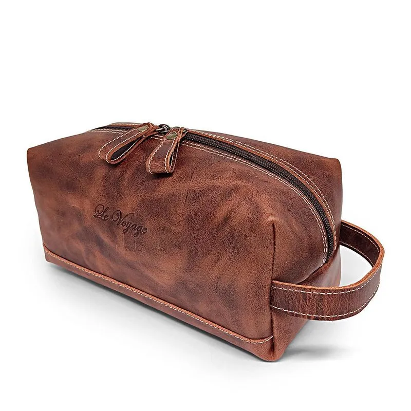 Necessaire Masculina De Couro Le Voyage Grande Espaçosa